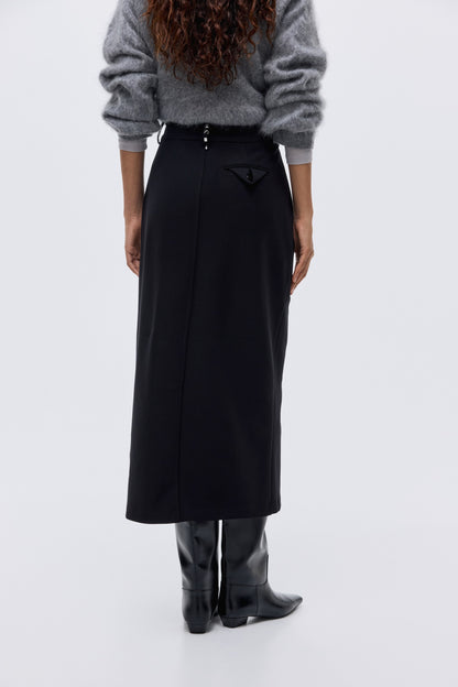 Rivet-detail pencil skirt