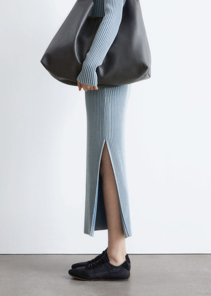 Ribbed Zip-Up Maxi Dress
