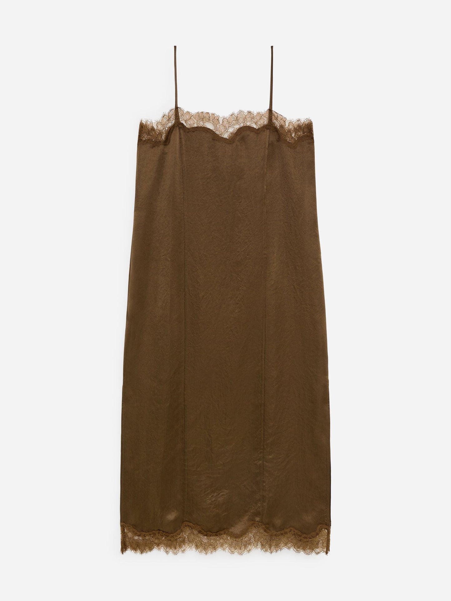 Lace-Trimmed Slip Dress