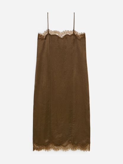 Lace-Trimmed Slip Dress
