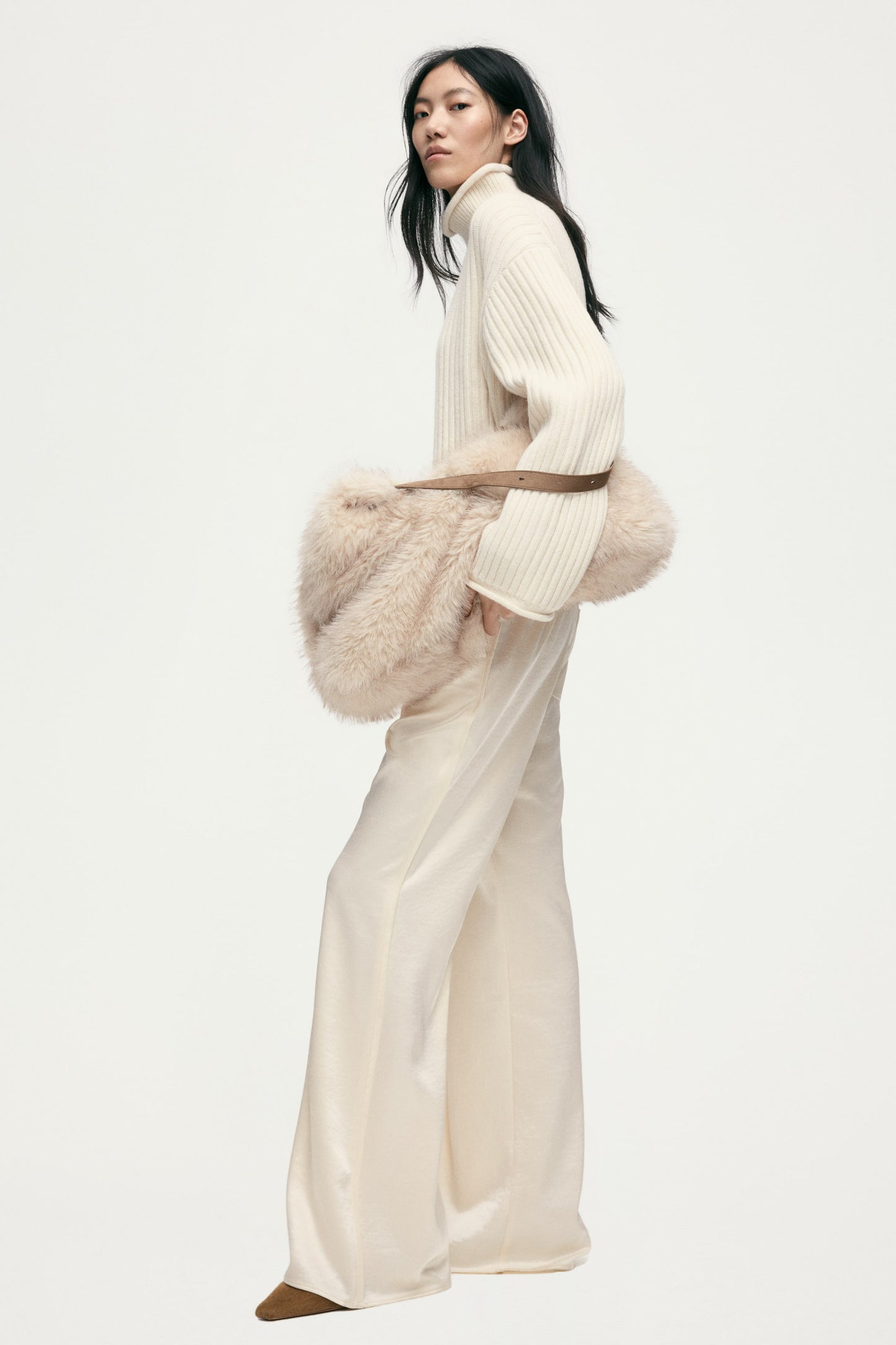 Rib-knit wool jumper