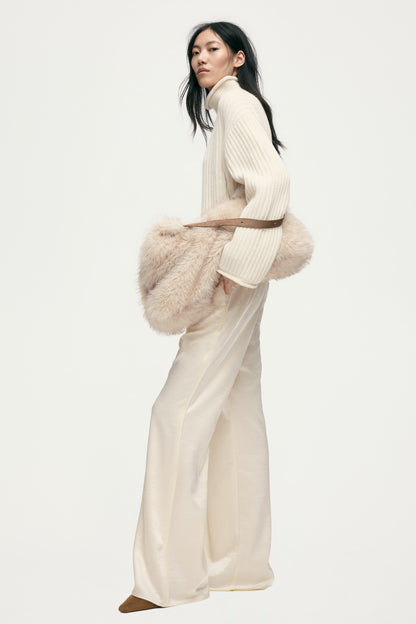 Rib-knit wool jumper