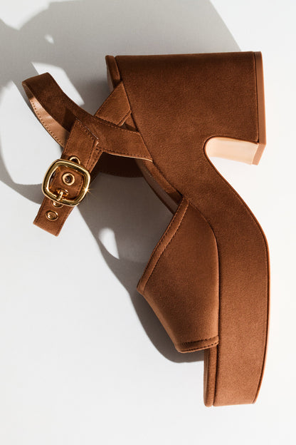 Block-heeled platform sandals