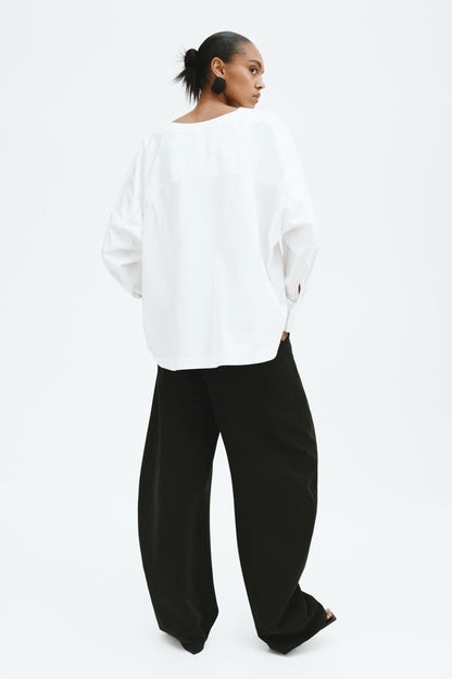 Waisted cotton blouse