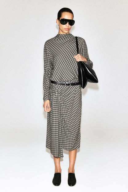 Draped Checked Top