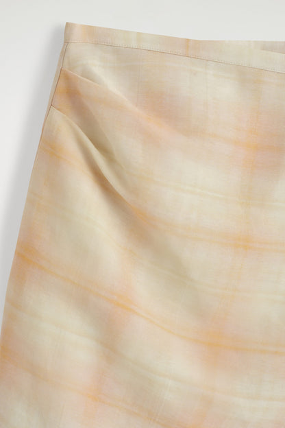 Checked Midi Wrap Skirt
