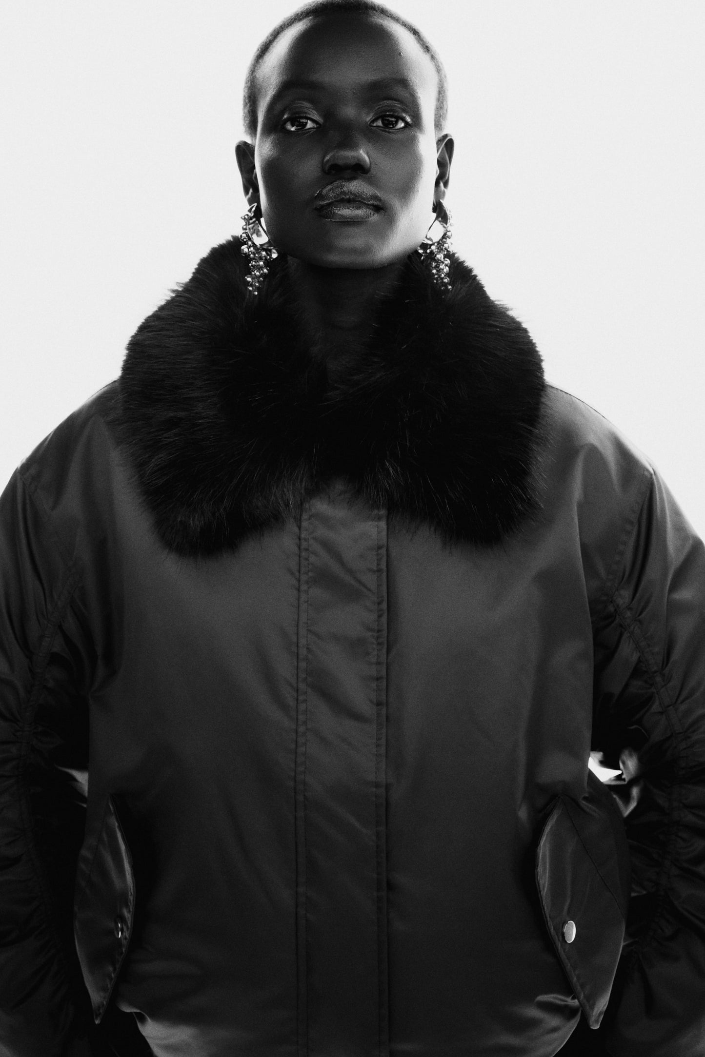 Oversized padded bomber jacket