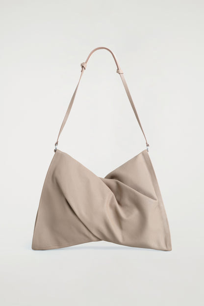 Twisted Leather Clutch Bag