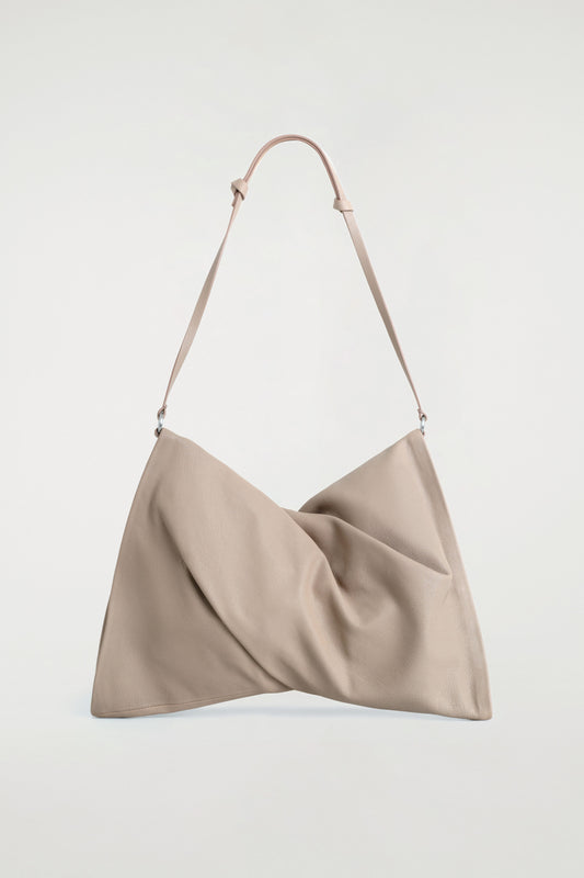 Twisted Leather Clutch Bag