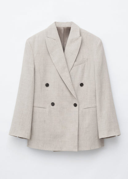 Relaxed Cotton-Linen Blazer