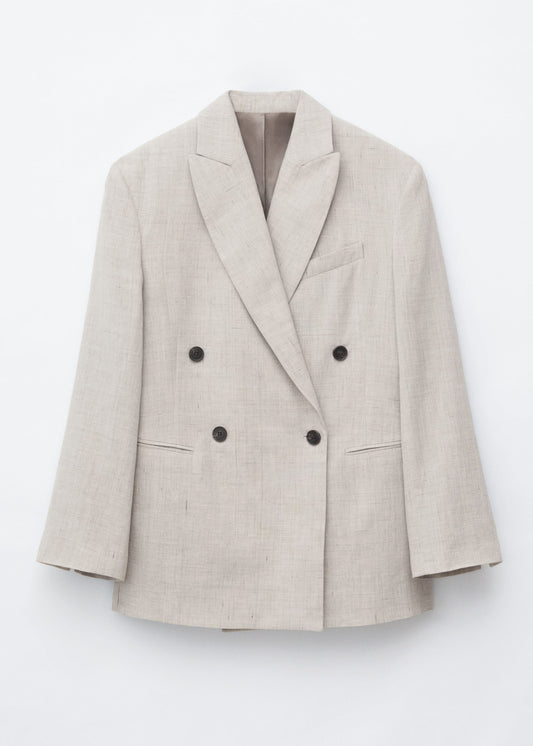 Relaxed Cotton-Linen Blazer