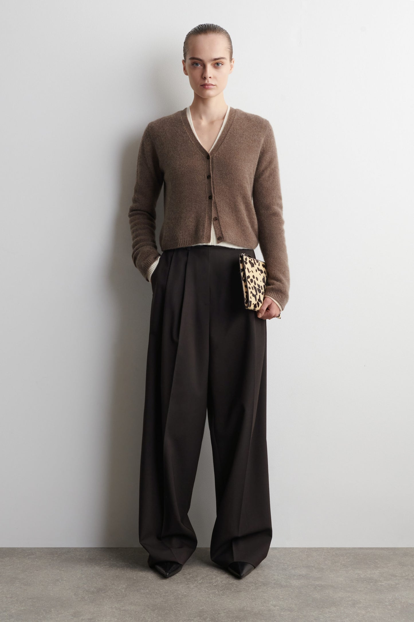 Animal-Print Pony Hair-Effect Leather Pouch