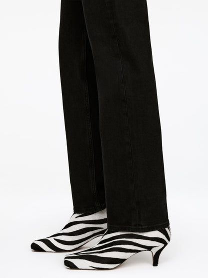 Zebra-Print Ankle Boots