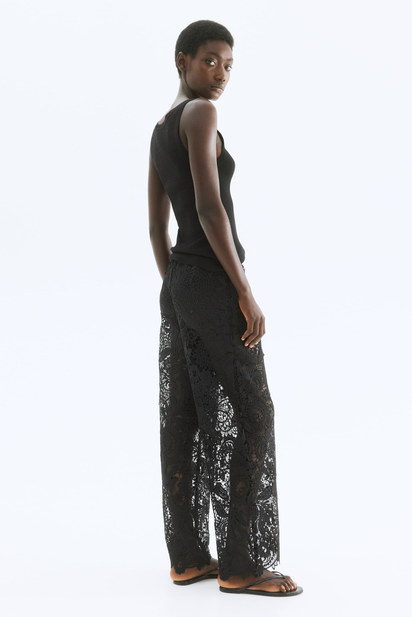 Wide lace trousers