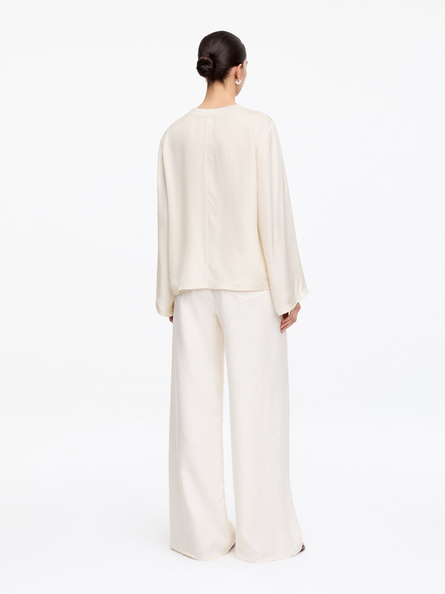Long-Sleeve Satin Top