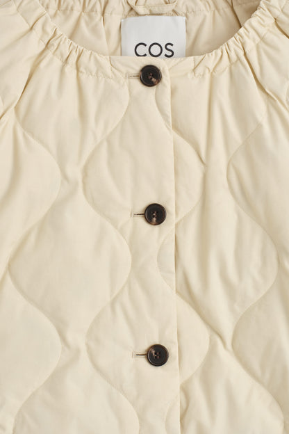 Gathered Quilted Down Jacket