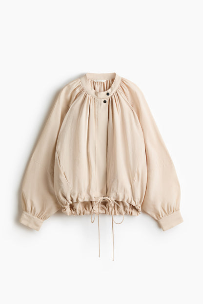 Balloon-sleeved modal jacket