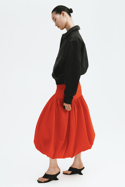 Midi balloon skirt