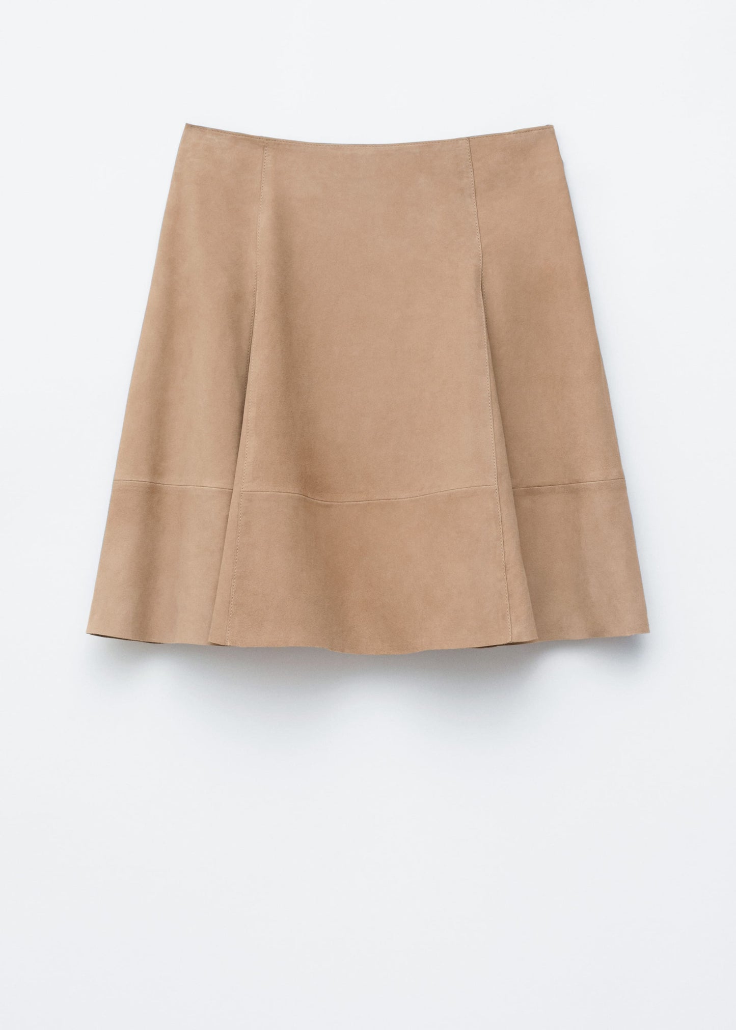 Knee-length A-line Suede Skirt