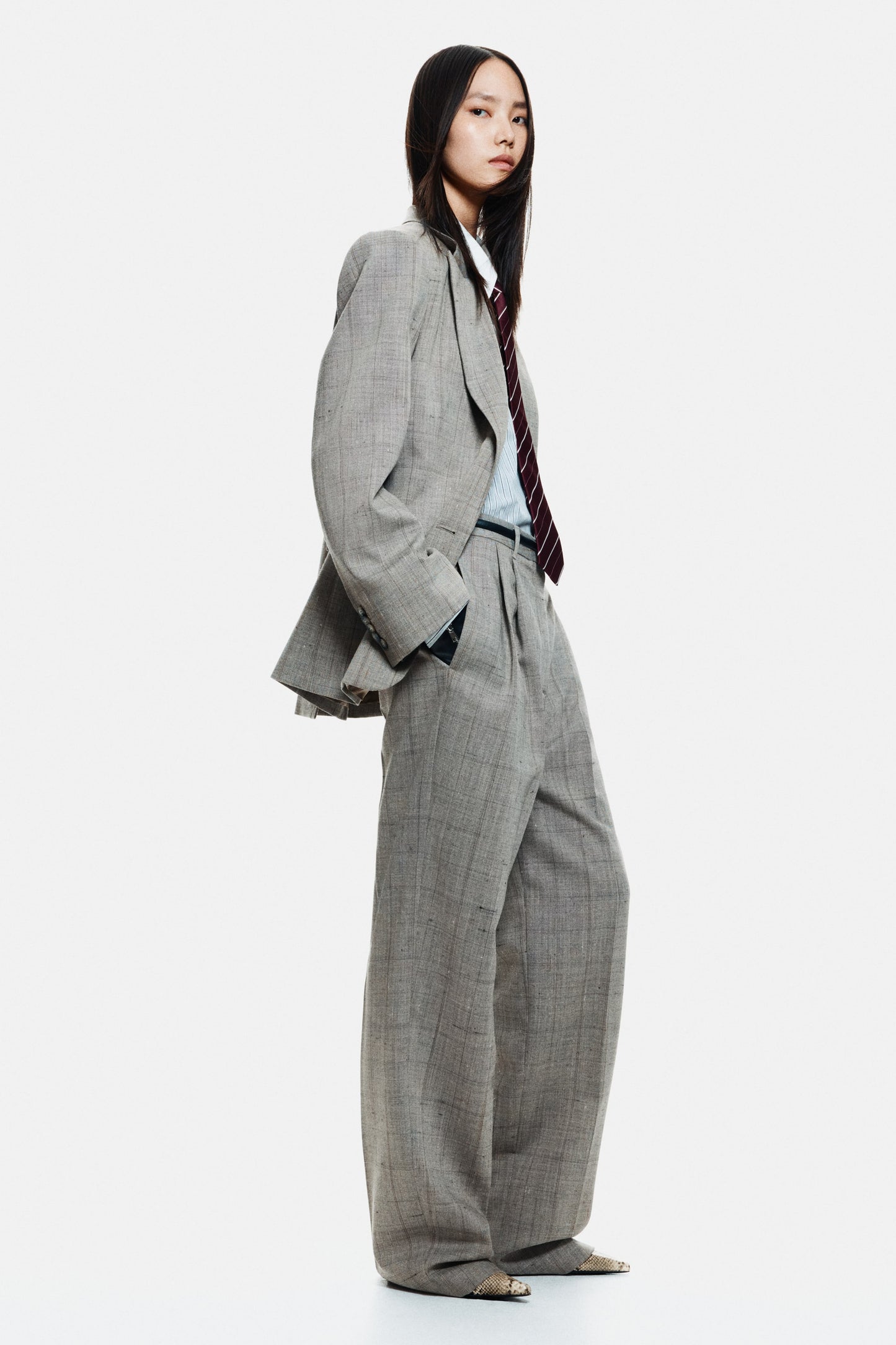 Tailored wool-blend trousers