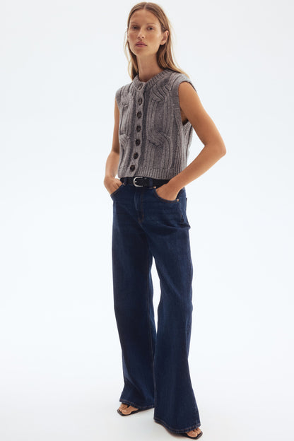 Cable-knit waistcoat