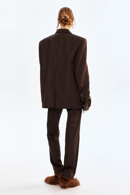Oversized wool-blend blazer