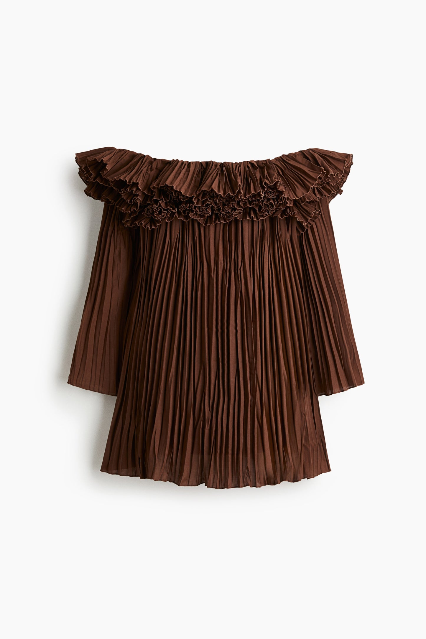Pleated off-the-shoulder dress