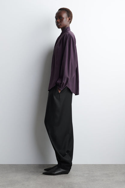Fluid scarf-detail blouse