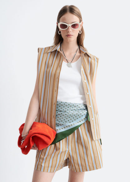 Pima Cotton Sleeveless Shirt