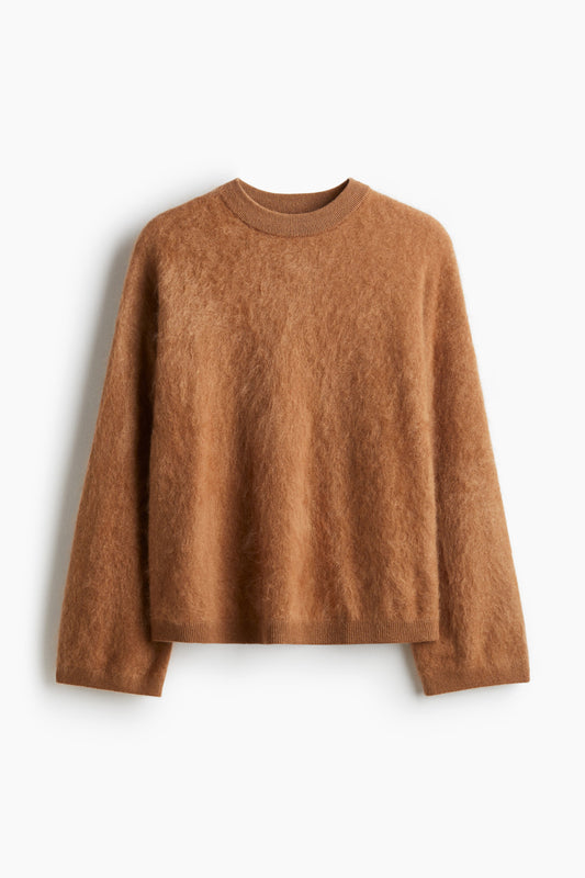 Brushed cashmere jumper