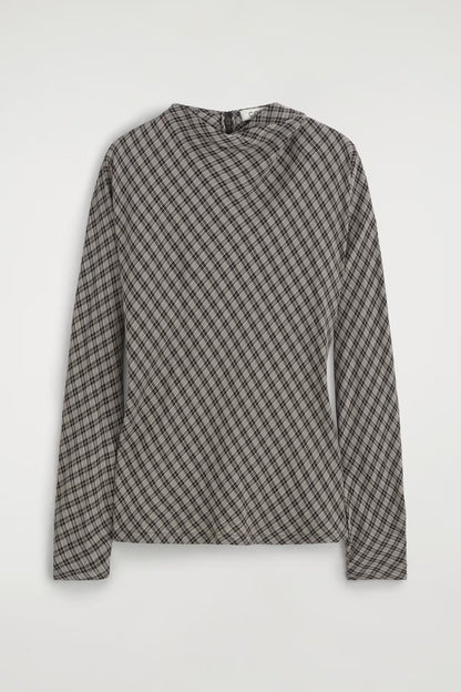 Draped Checked Top
