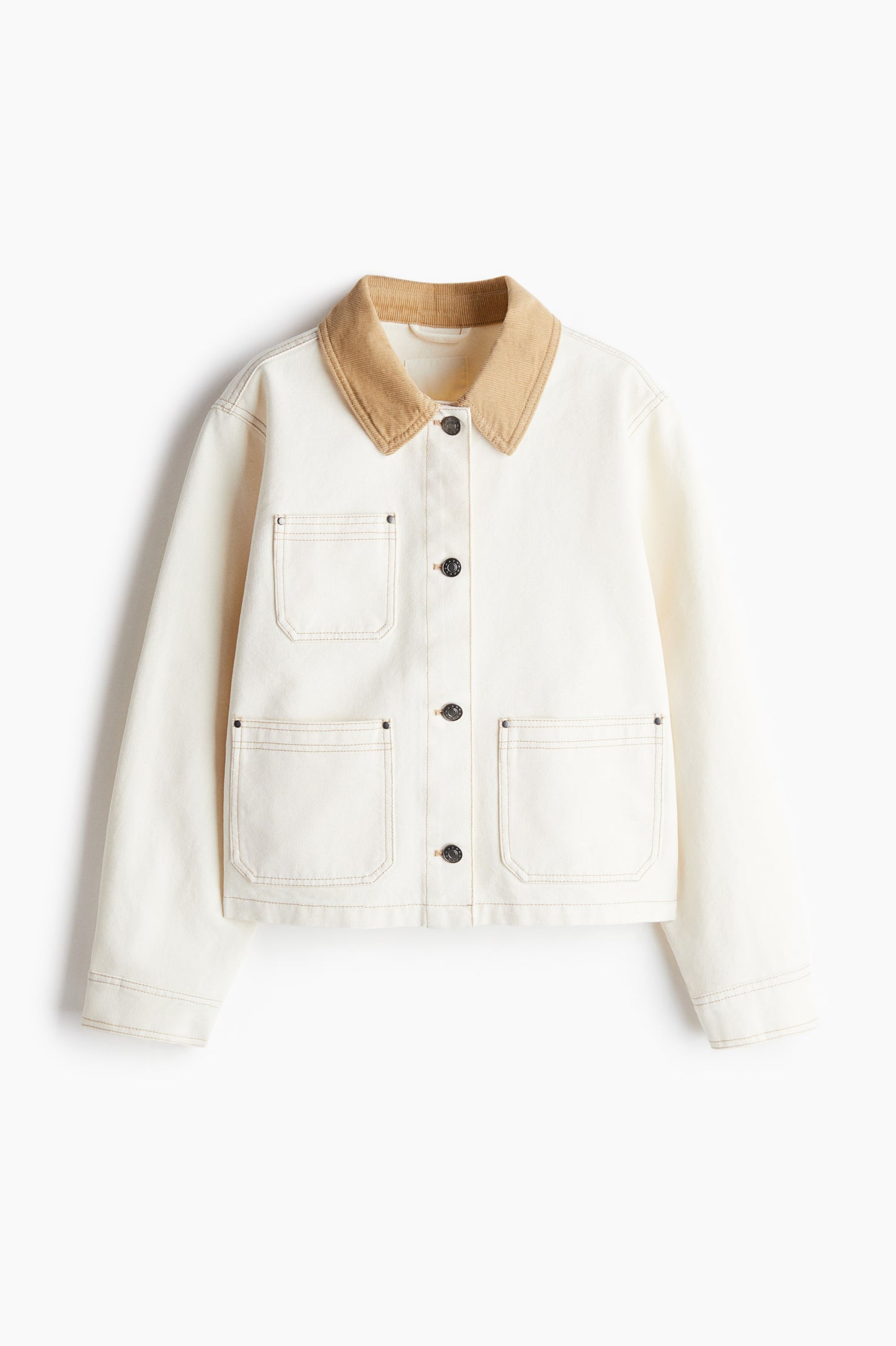 Corduroy-collar denim jacket