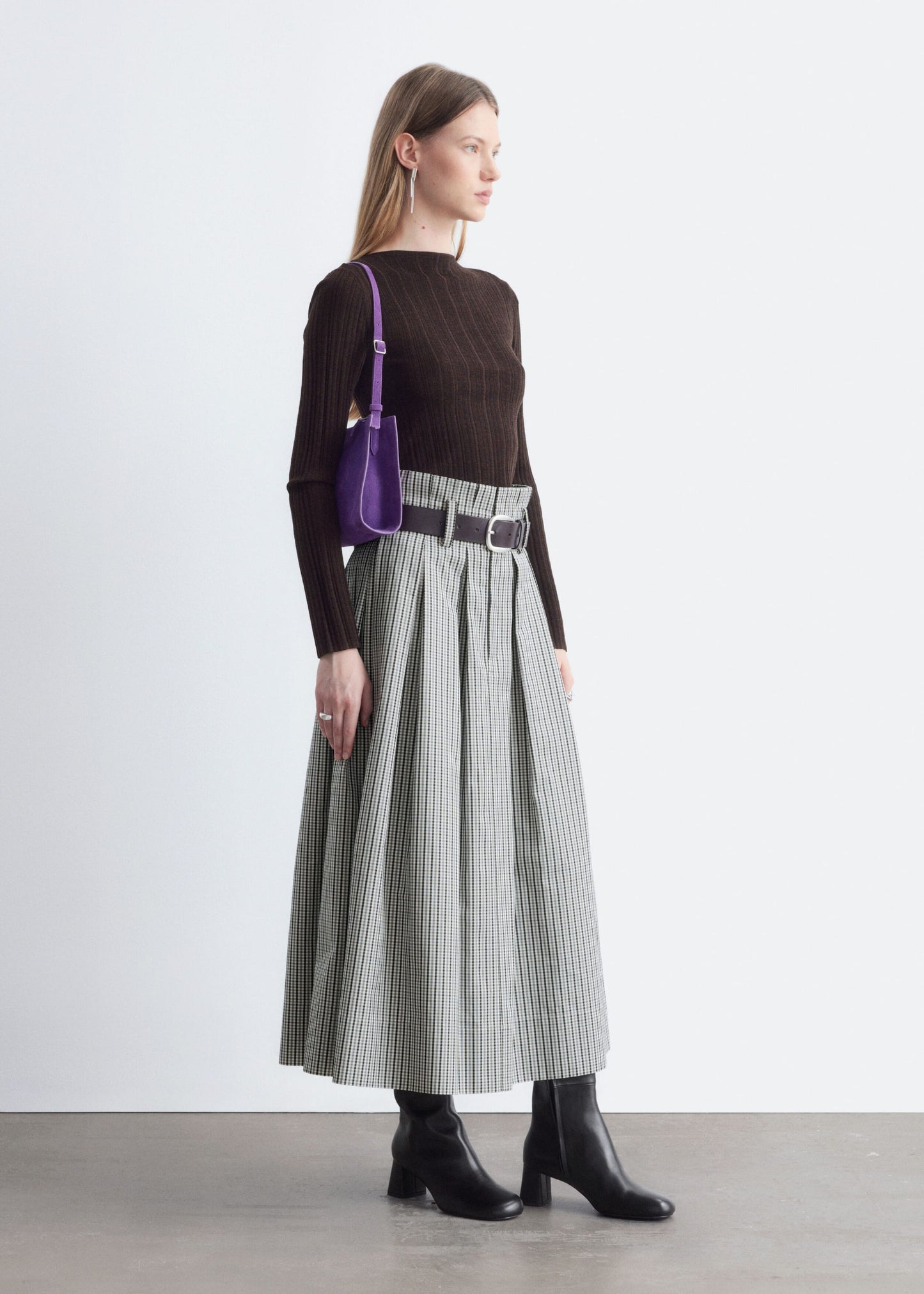 Pleated Midi Skirt