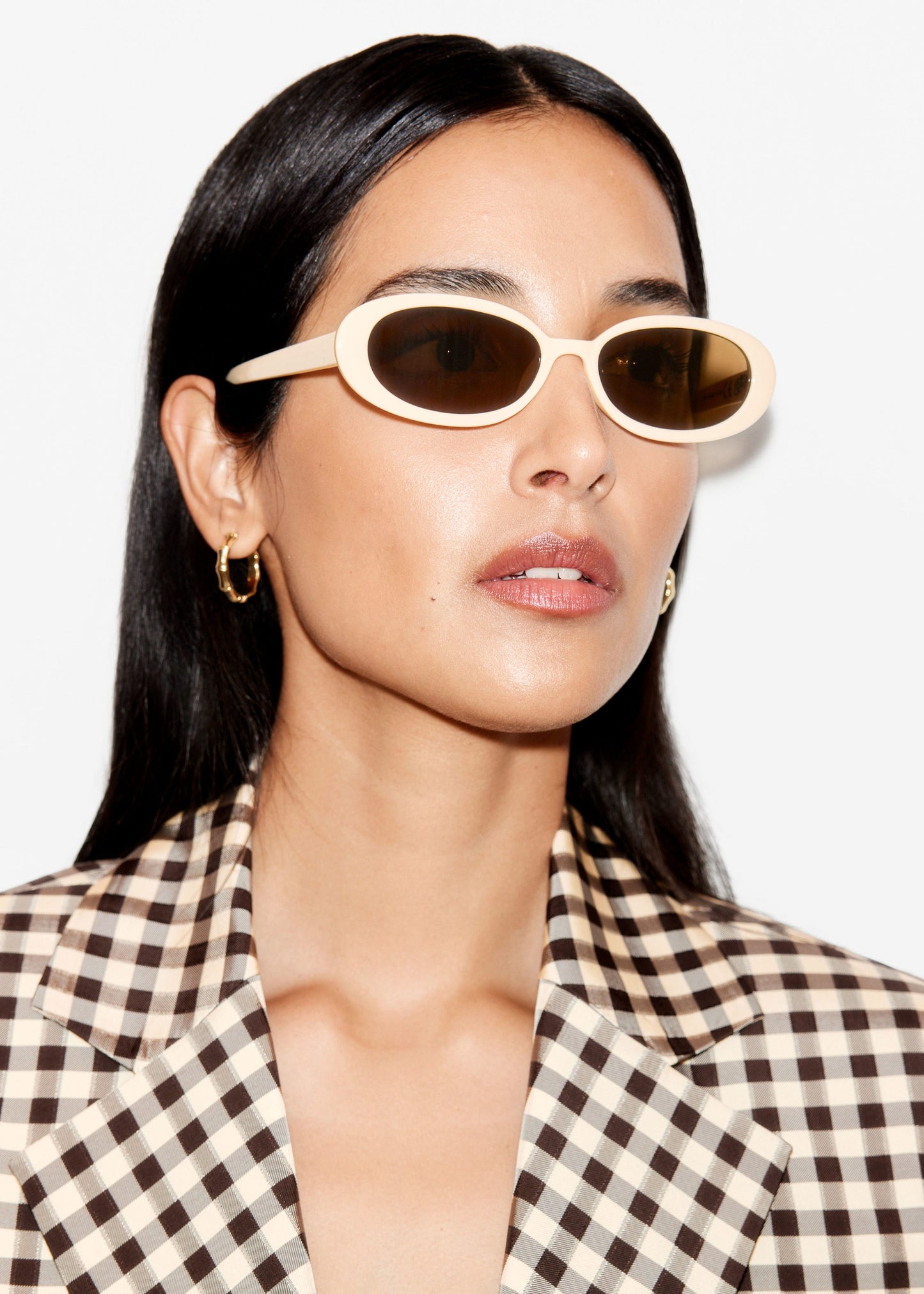 Slim Oval-Frame Sunglasses