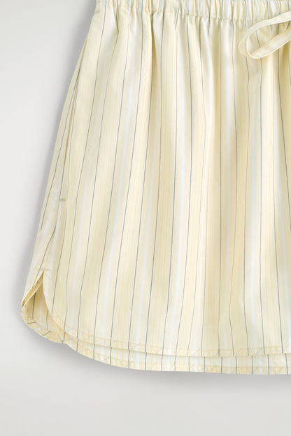 Layered cotton-poplin drawstring shorts