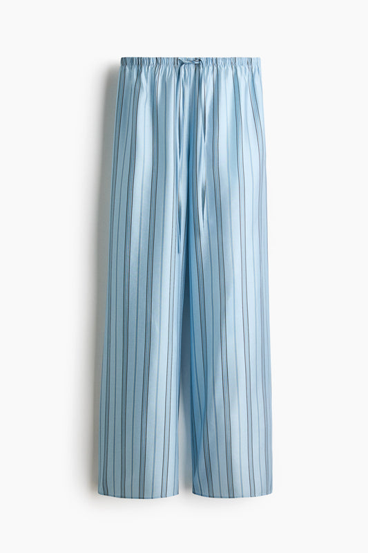 Striped Wide drawstring trousers