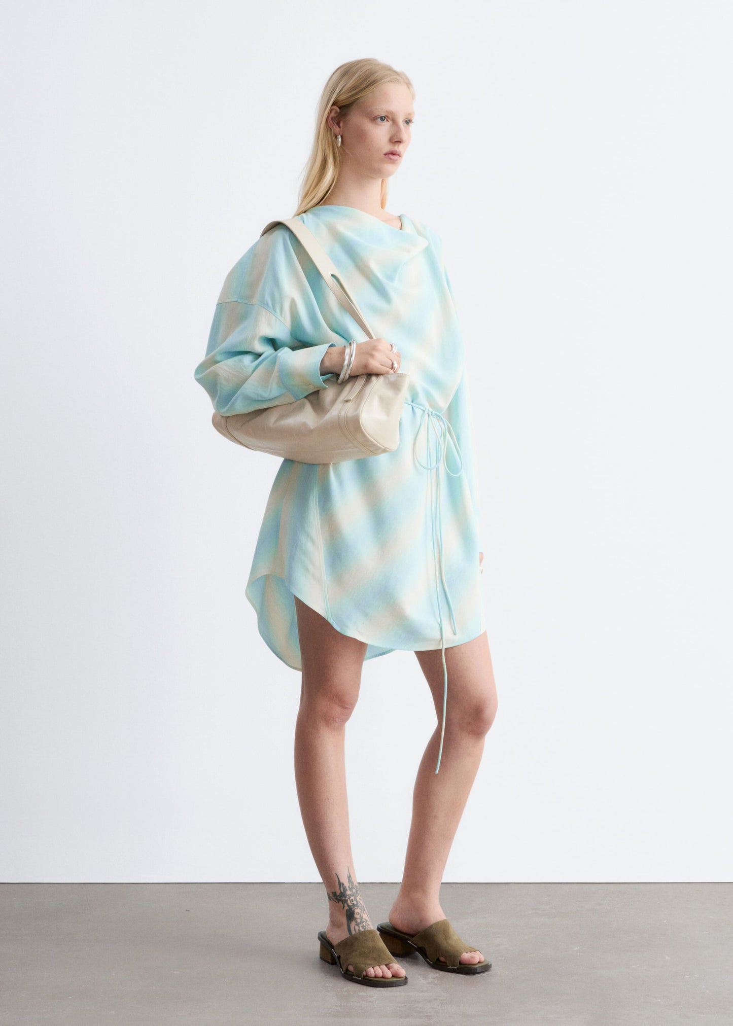 Printed Cowl-Neck Midi Dress