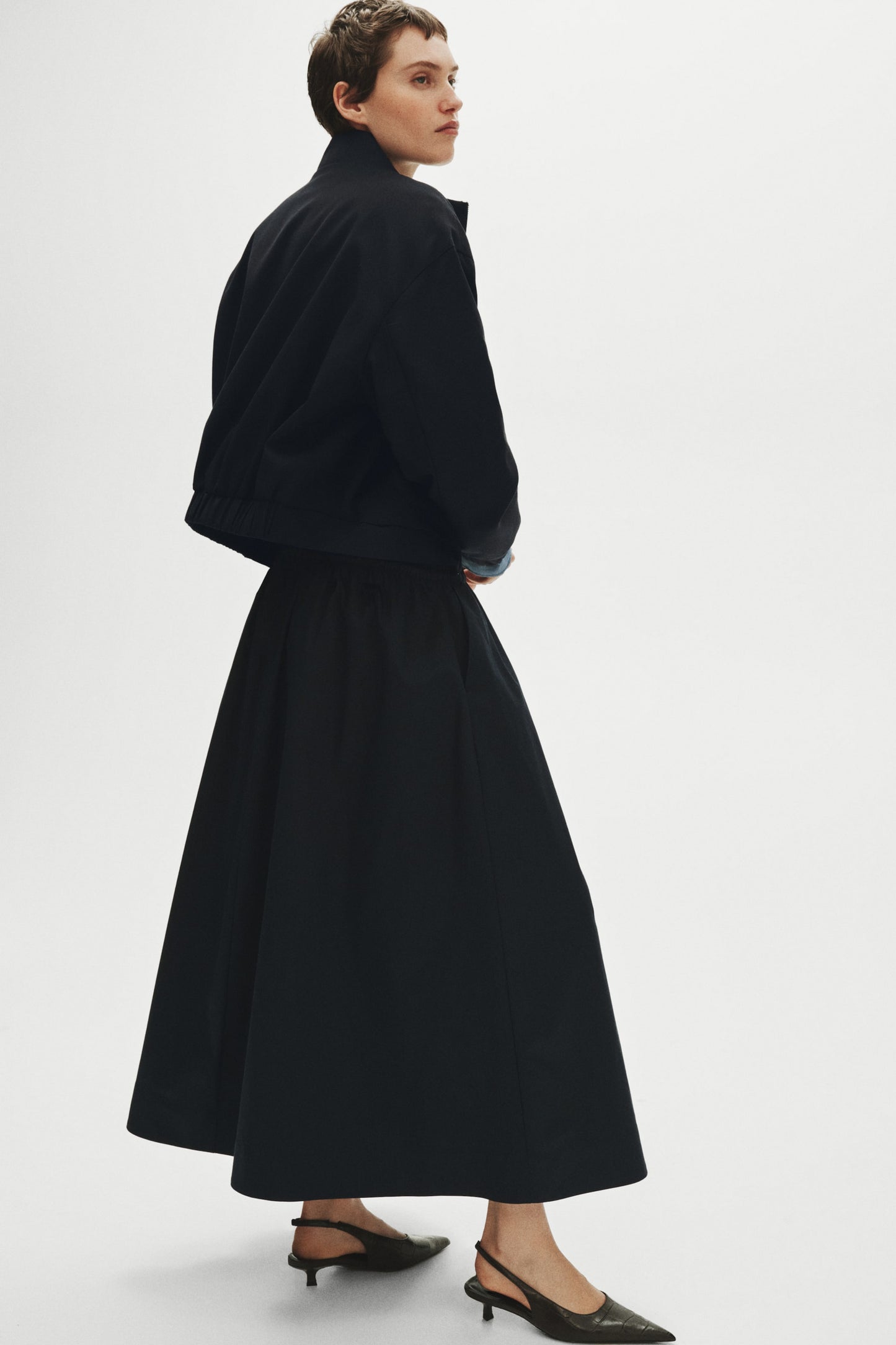 Cotton drawstring skirt