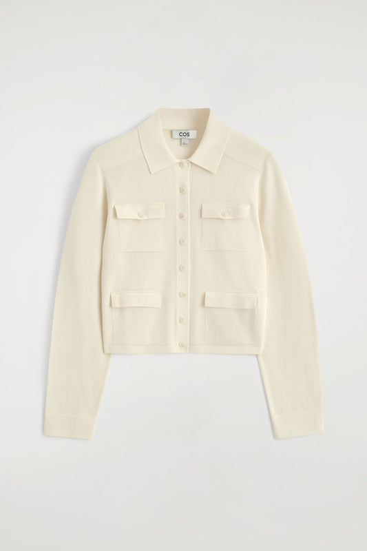 Pocket-Detail Knitted Cotton Cardigan