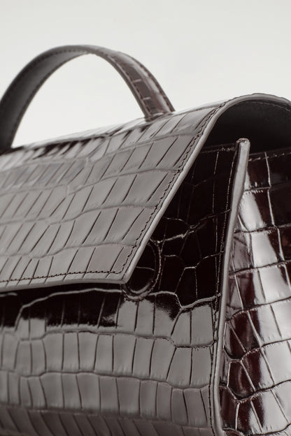 Gallery Clutch Bag - Croc-Effect Leather