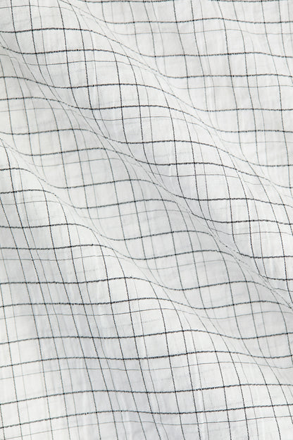 Cape-detail seersucker blouse