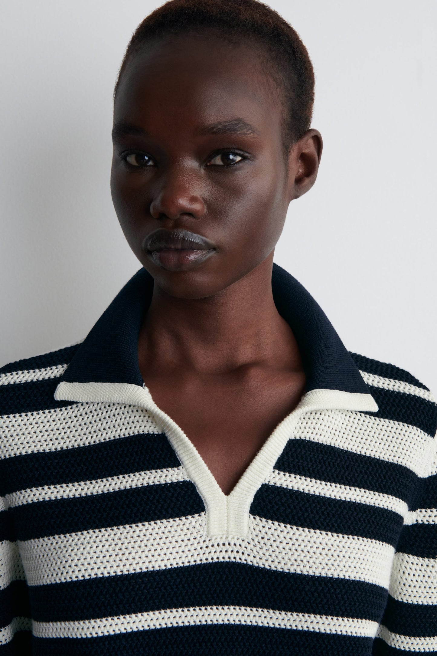 Open-Knit Polo Shirt