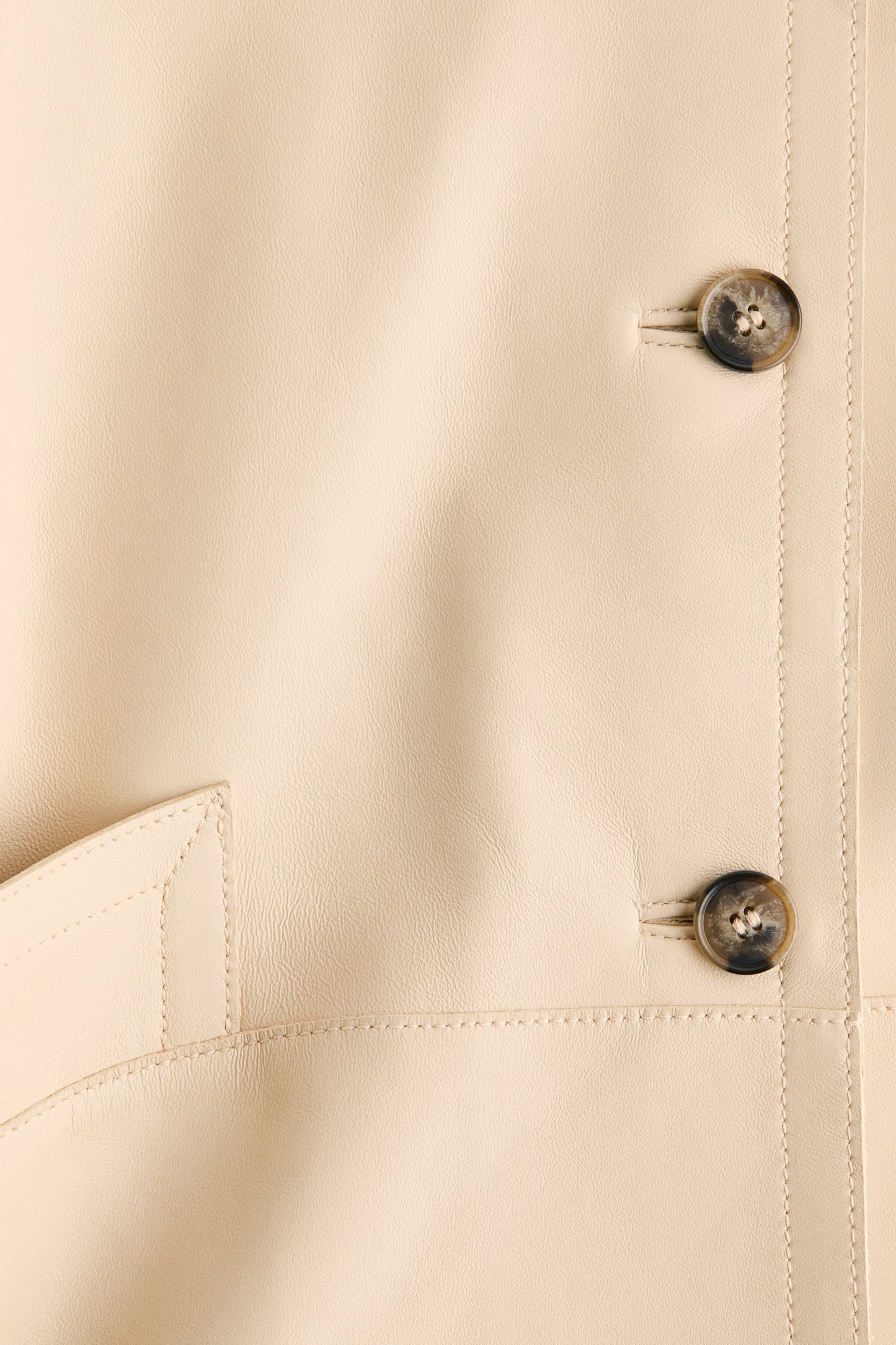 Collared leather jacket