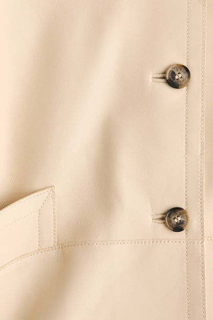 Collared leather jacket