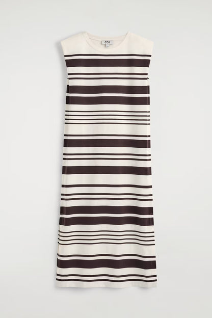 Folded-Shoulder Cotton-Jersey Midi Dress