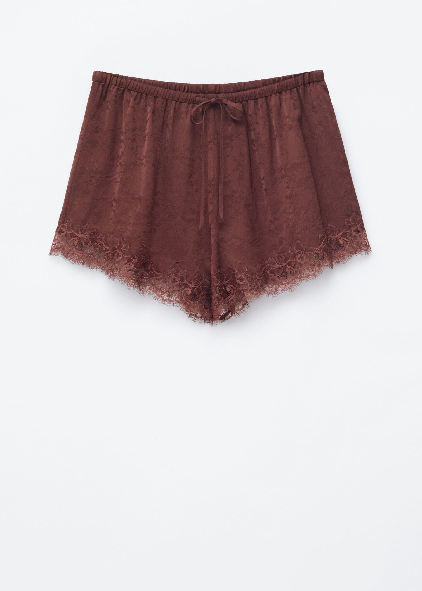 Lace-Trimmed Jacquard Mini Shorts