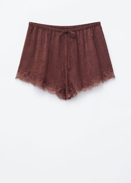 Lace-Trimmed Jacquard Mini Shorts