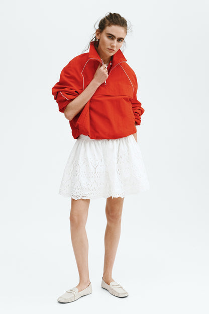 Broderie-anglaise drawstring skirt