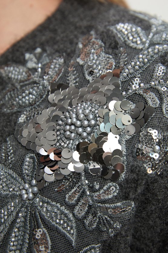 Archive Floral Embellished Cosy Wool Blend Cardigan