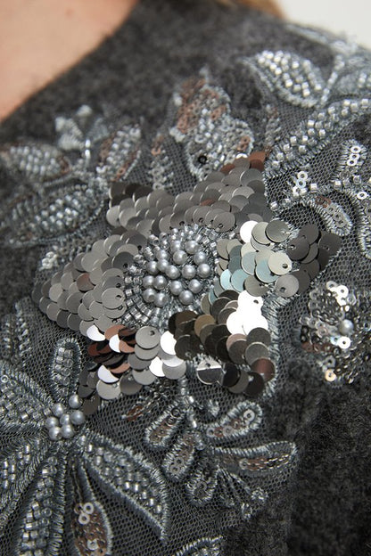 Archive Floral Embellished Cosy Wool Blend Cardigan